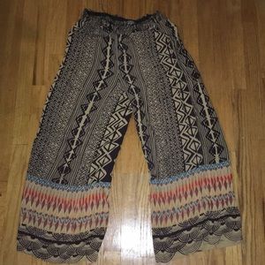 Multi-colored, patterned flowy pants from Angie